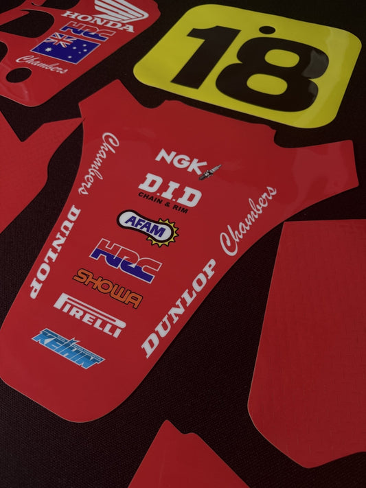 Honda CR500 1989 Jeff Leisk Replica Decals - Dare Vintage Decals