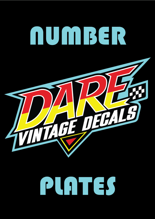 Number Plates - Clean - Dare Vintage Decals